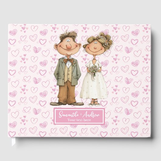 Bruid en bruidegom Humor bruiloft gastenboek (Voorkant)