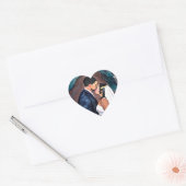 Bruid en Bruidegom Huwelijk Kus Hart Sticker (Envelop)