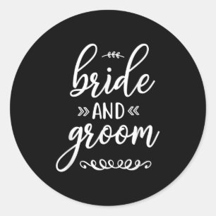 Bruid en bruidegom huwelijk verloofd ronde sticker