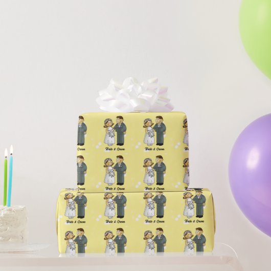 Bruid en Bruidegom Huwelijksviering Cadeaupapier (Feestgeschenken)