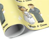Bruid en Bruidegom Huwelijksviering Cadeaupapier (Rol Hoek)