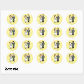 Bruid en Bruidegom Huwelijksviering Ronde Sticker (Vel)