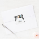 Bruid en bruidegom Illustratie Bruiloft Vierkante Sticker (Envelop)
