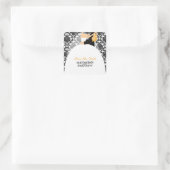 Bruid en bruidegom Illustratie Bruiloft Vierkante Sticker (Tas)