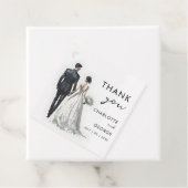 Bruid en bruidegom illustratie huwelijksgunsten bedankjes labels (In situ)