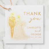 Bruid en bruidegom illustratie huwelijksgunsten bedankjes labels (Voorkant)