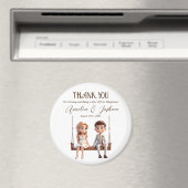 Bruid en bruidegom illustratie huwelijksgunsten magneet (Insitu (Vaatwasser))