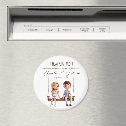 Bruid en bruidegom illustratie huwelijksgunsten magneet (Insitu (Vaatwasser))