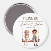 Bruid en bruidegom illustratie huwelijksgunsten magneet (Voorkant / Achterkant)