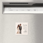 Bruid en bruidegom Illustratie met liefdescitaat Magneet (Insitu (Vaatwasser))