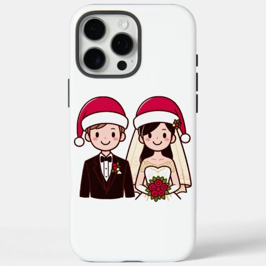 Bruid en bruidegom in de kerstsfeer Case-Mate iPhone case (Achterkant)