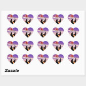 Bruid en bruidegom in Sunset Heart Stickers (Vel)