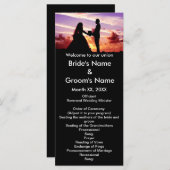 Bruid en bruidegom in Zonsondergang Huwelijksprogr Programmakaart (Voorkant / Achterkant)