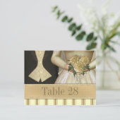 Bruid en bruidegom (ivoor) Trouwtafelnummer Briefkaart (Staand voorkant)