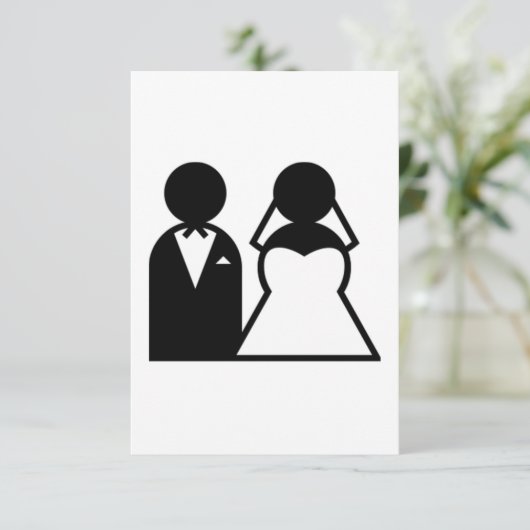 Bruid en Bruidegom Kaart (Staand voorkant)