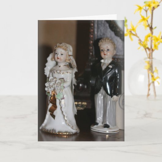 Bruid en Bruidegom Kaart (Gele Bloem)