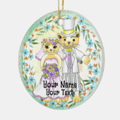 Bruid en Bruidegom Kat Ornament (Links)