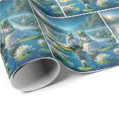 Bruid en bruidegom kikkers op Lily Pad Cadeaupapier (Rol Hoek)