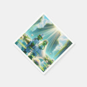 Bruid en bruidegom kikkers op Lily Pad Servet (Hoek)