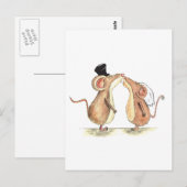 Bruid en bruidegom - Kissing Muizen - Cadeau voor  Briefkaart (Voorkant / Achterkant)