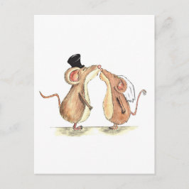 Bruid en bruidegom - Kissing Muizen - Cadeau voor Briefkaart