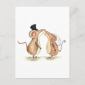 Bruid en bruidegom - Kissing Muizen - Cadeau voor  Briefkaart (Voorkant)
