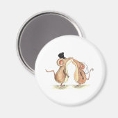 Bruid en bruidegom - Kissing Muizen - Cadeau voor  Magneet (Voorkant / Achterkant)