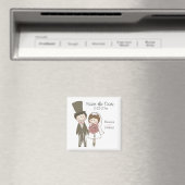 Bruid en bruidegom Leuke Cartoon Save the Date Bru Magneet (Insitu (Vaatwasser))