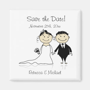 Bruid en bruidegom - Leuke Save the Date Magneten
