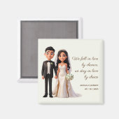 Bruid en bruidegom Liefde Quotes Bruiloft gunsten Magneet (Voorkant / Achterkant)