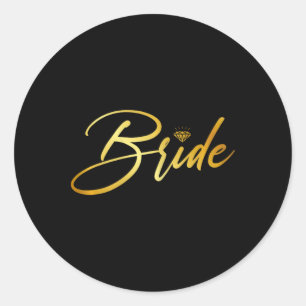 Bruid en bruidegom man en vrouw matching bruiloft ronde sticker
