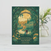 Bruid en bruidegom met bruin haar kaart (Staand voorkant)