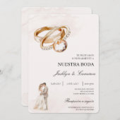 Bruid en bruidegom met ring Spaanse bruiloft Kaart (Voorkant / Achterkant)