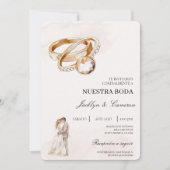 Bruid en bruidegom met ring Spaanse bruiloft Kaart (Voorkant)