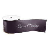 Bruid en bruidegom Midnight Plum Satijnen Lint (Spoel)