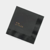 Bruid en bruidegom moderne typografie bruiloft folie servetten (Links)