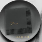 Bruid en bruidegom moderne typografie bruiloft folie servetten