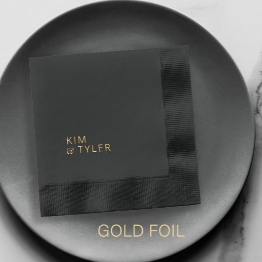 Bruid en bruidegom moderne typografie bruiloft folie servetten