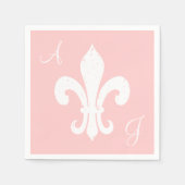 Bruid en bruidegom monogram papieren servetten voo (Voorkant)