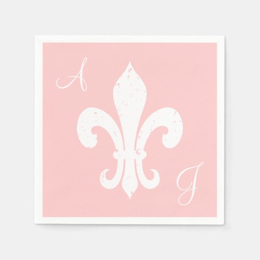 Bruid en bruidegom monogram papieren servetten voo (Voorkant)