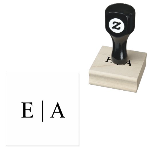 Bruid en bruidegom monogram rubberen stempel (Gestempeld)