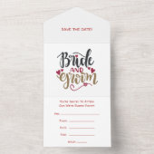 Bruid en Bruidegom Na Elopement Feest All In One Uitnodiging (Binnen)