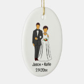 Bruid en bruidegom Namen Bruiloft Favor Keramisch Ornament (Rechts)