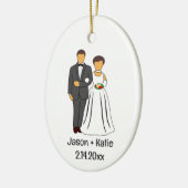 Bruid en bruidegom Namen Bruiloft Favor Keramisch Ornament (Links)