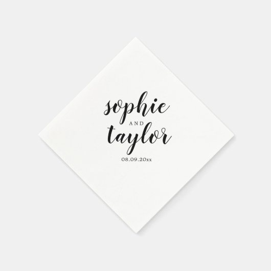 Bruid en Bruidegom Namen bruiloft Servet (Hoek)