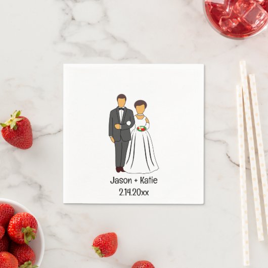 Bruid en bruidegom Namen Bruiloft Servet (Insitu)