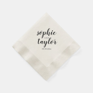 Bruid en Bruidegom Namen bruiloft Servet