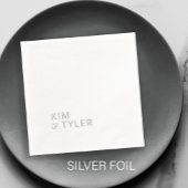 Bruid en bruidegom namen eenvoudige typografie bru folie servetten