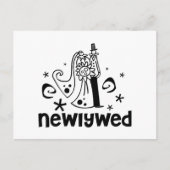 Bruid en Bruidegom Nieuwgetrouwd Aankondigingskaart (Voorkant)