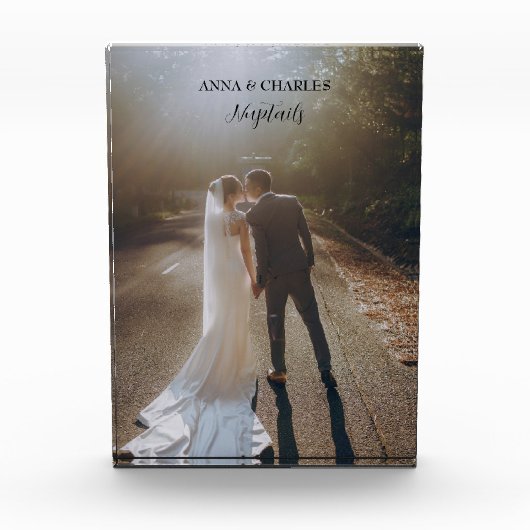 Bruid en bruidegom Nuptails Wedding Photo Block Fotoblokken (Voorkant)